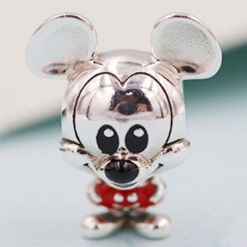 S925 Silver Mickey MouseRed Shorts Charm